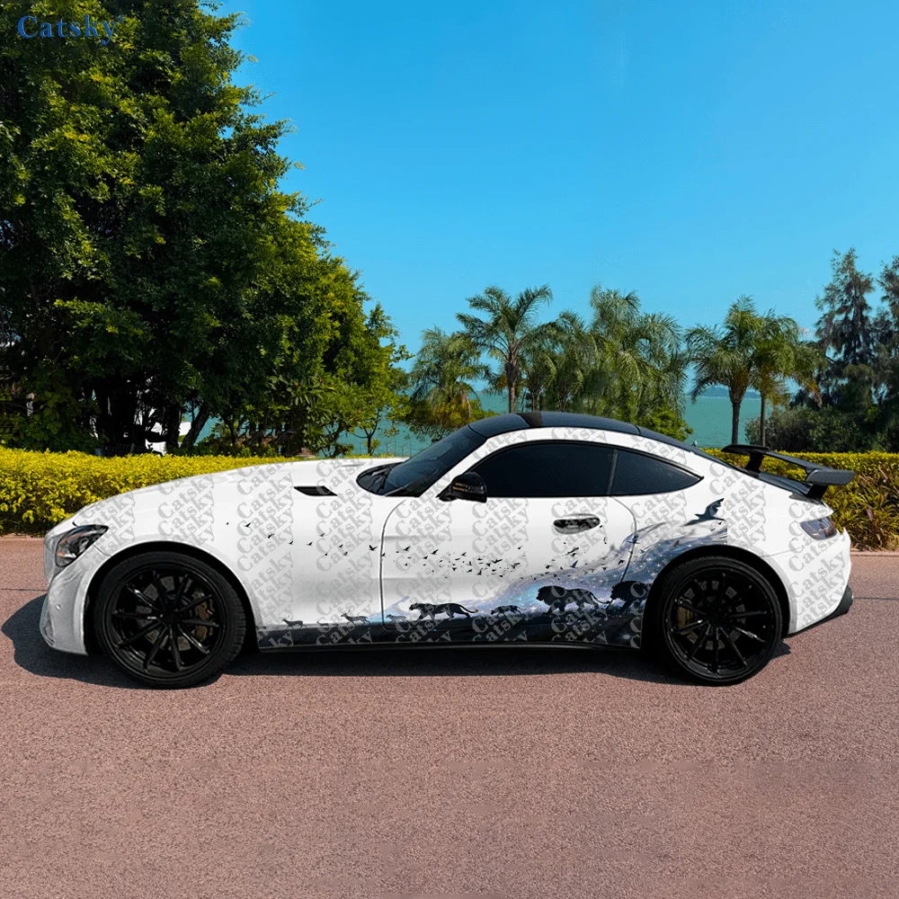 

2 шт. наклейки на боковую часть автомобиля «Звездное небо», самоклеящиеся, из ПВХ, водонепроницаемые и устойчивые к царапинам, аксессуар для автомобиля, подарок