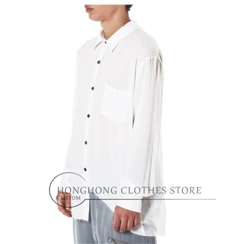 2026New design white cotton and linen shirt - high-quality custom-sized semi-transparent blouse view 3