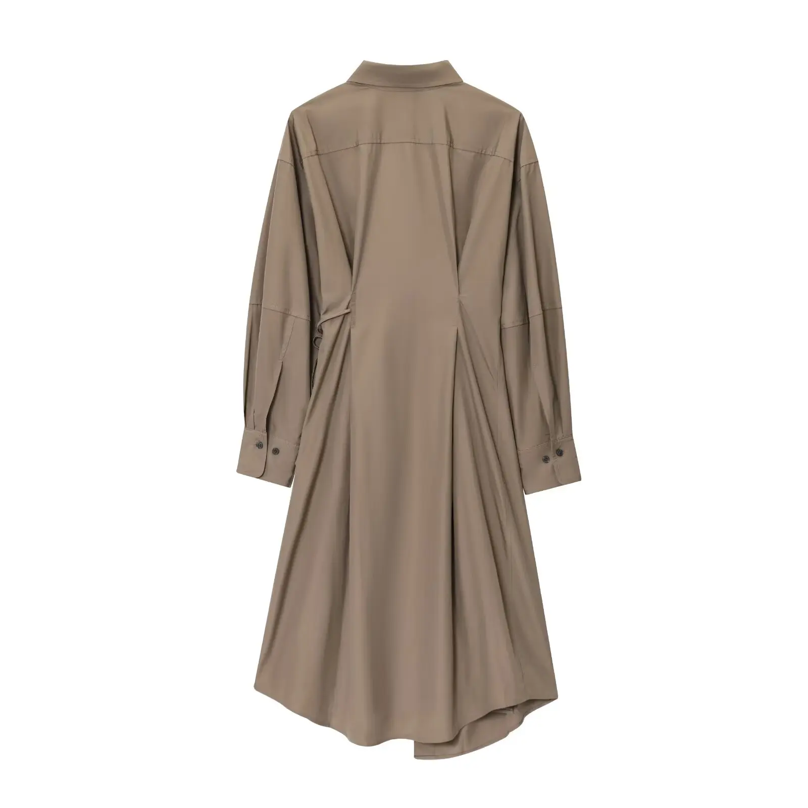 BSAY abito a camicia bianca grande estate nuovo risvolto a maniche lunghe sciolto asimmetrico popeline veste chic abiti da sera eleganti francesi