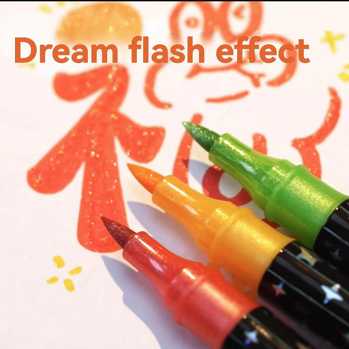 

24-Color Dual-Tip Glitter Markers & Metallic Fine-Tip Watercolor Pencils Set for Adult DIY Crafts, Birthday Cards, Mugs