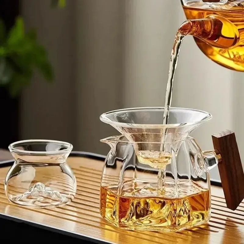 Glass Tea Strainer Exquisite Tea Strainer Large-diameter Integrated High-end Filter A Complete Set of New Two-piece Set