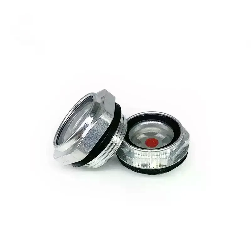 1Pcs G1/4 G3/8 G1/2 G3/4 Oil Sight Window G1 G1-1/4 G1-1/2 BSP NPT Male Thread Oil Level Sight Glass Tempered Glass Aluminum