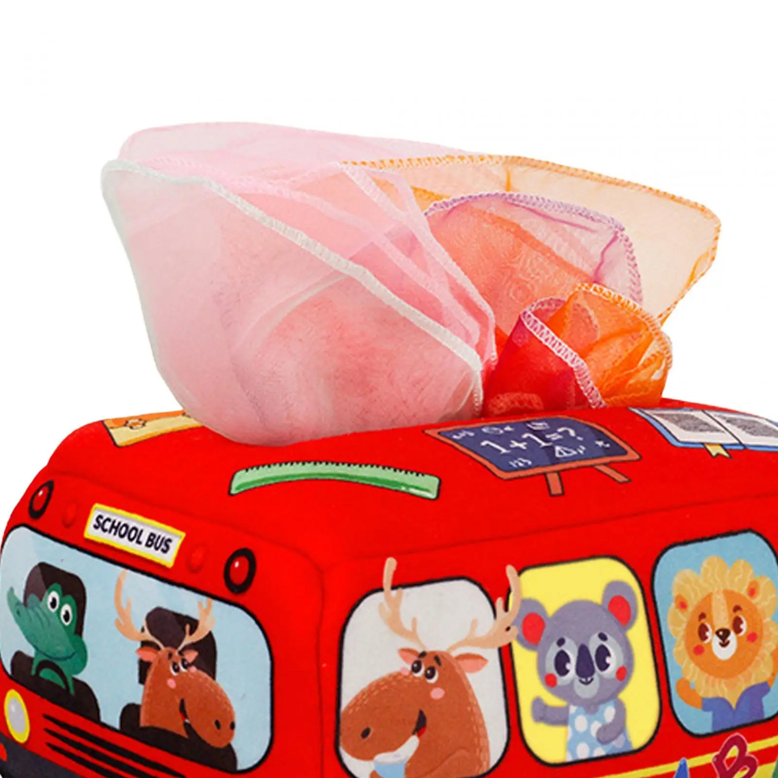 Baby Tissue Box with 10 Colorful Scarves, Early Learning Sensory Toys, Soft High Contrast Baby Toys for 6-12 Months Boys Girls