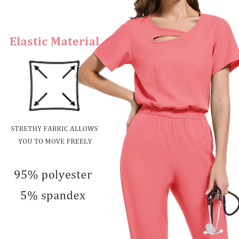 Operating Room Clinical Scrubs Set Uniforms Beautician Lab Workwear Pocket Medical Nurse Nursing Vet Work Clothes Surgical Woman