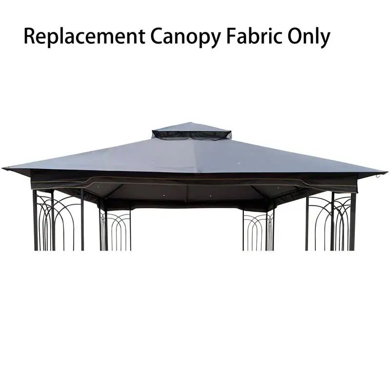 

10x10 Patio Double Roof Gazebo Replacement Canopy Top Fabric - Gray, Outdoor Shelter Cover for Bug Protection and Sunshade,
