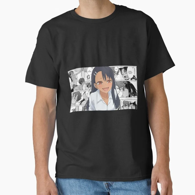 

The Sassy Waifu from Don't Toy with Me, Miss Nagatoro Anime T shirt Large size Tops Manga Graphic Print Y2k Clothes Cartoon Tee