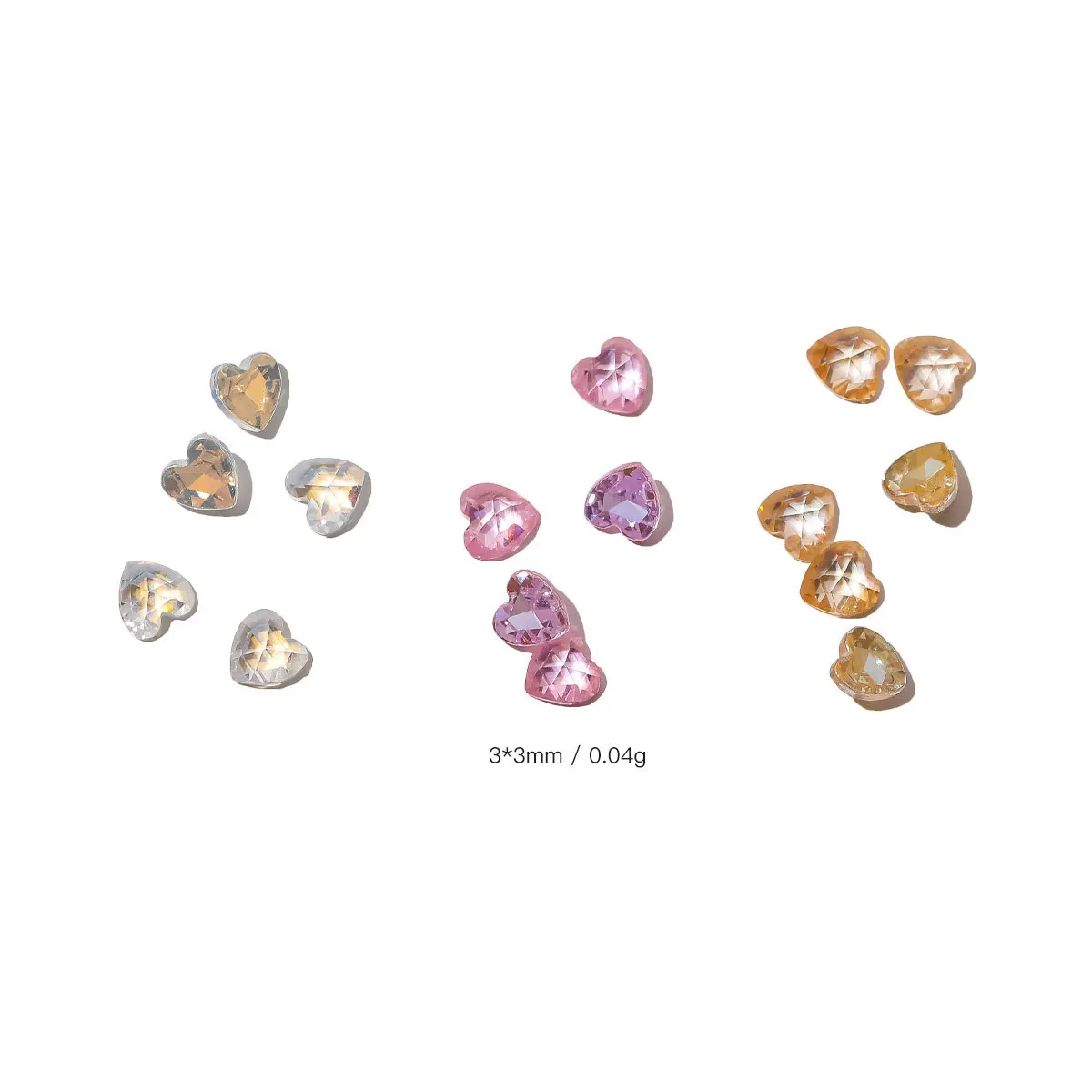 20 stücke Koreanische Liebe Zirkon Nail art Charms Nagel Zubehör Super Flash Bunte Pfirsich Herz Flache Mini Nagel Diamant 3D Dekorationen