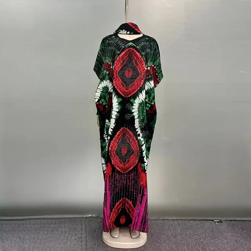 Elegantes Blumen-Abaya, bescheidenes modisches Kleid, muslimische Baumwoll-Gebetsrobe für Frauen, Dubai, islamische Kleidung mit Schal