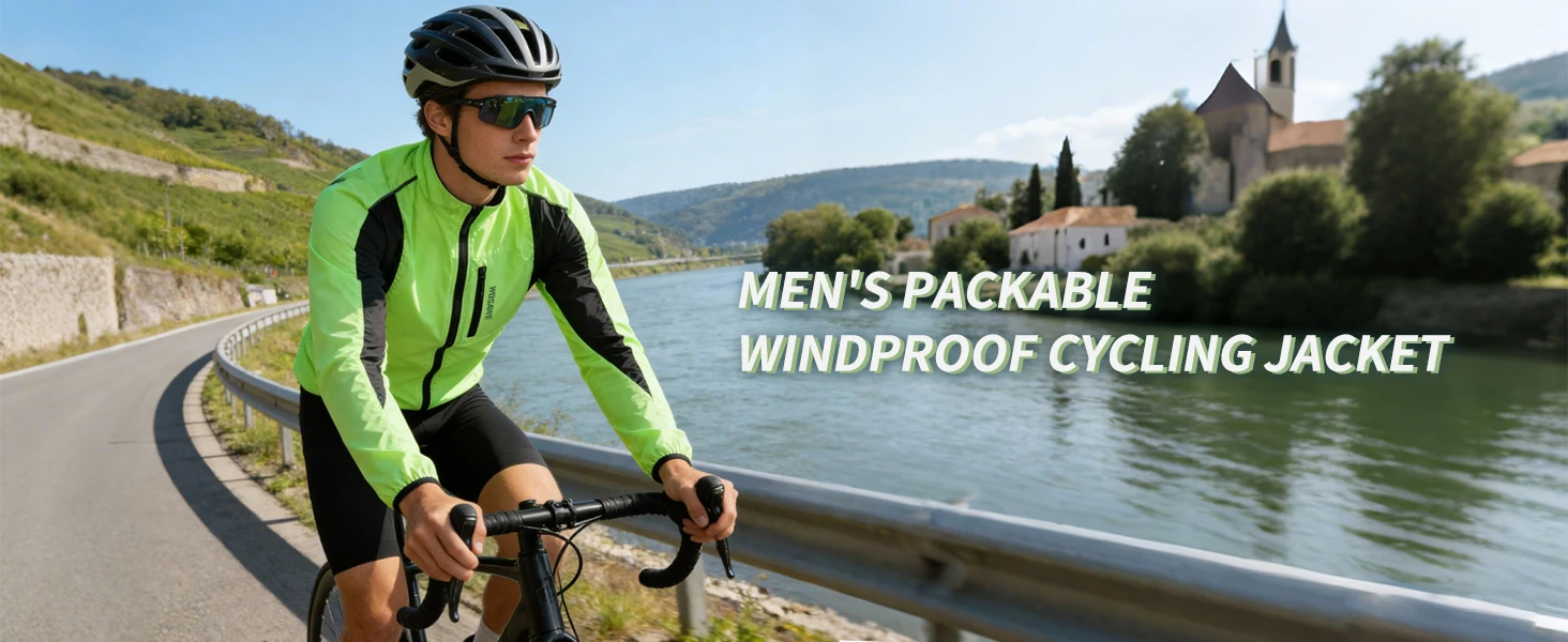 WOSAWE Herren winddichte wasserabweisende reflektierende Fahrradjacke MTB Fahrrad Langarm Windjacke Fahrradmantel Jersey – Detail 15
