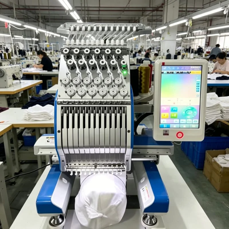 Single Head Chain Stitch Embroidery Machine For Heavy Thick Winter Jacket Customized 12 Needle 800 SPM For Denim Coat Leather