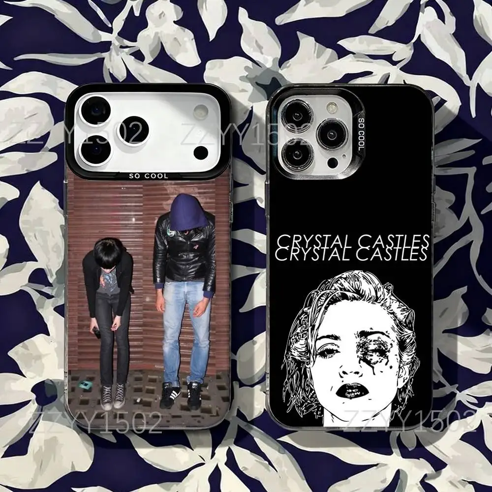 

Crystal Castles Band Alice Glass Phone Case For iPhone 17,16,15,14,13,12,X,8,Pro,Max,Plus,SE4,Air,Mini HD Black IMD Matte