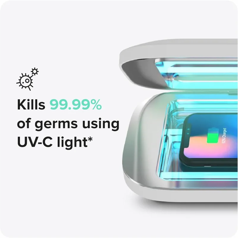 PhoneSoap Pro UV Smart Phone Sanitizer, Universal Cell Phone Charger Box, patenteado e clinicamente comprovado, 360 graus UV-C Desinfecção