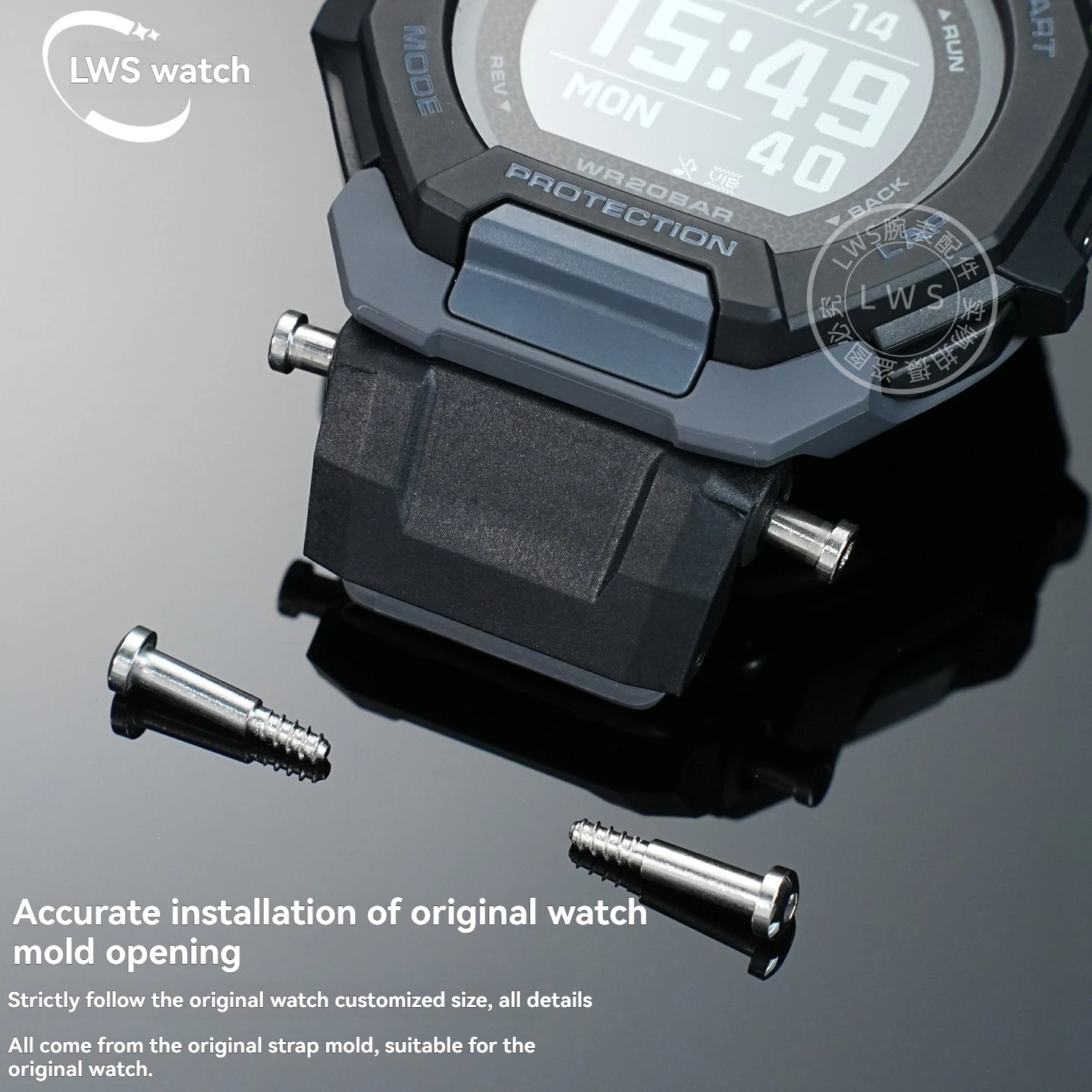 For G-SHOCK Casio GBD-300 GBD 300 GBD300 Series Watch Screw Strap Connecting Rod Side Screw Rod Silver Gold Black with Tools