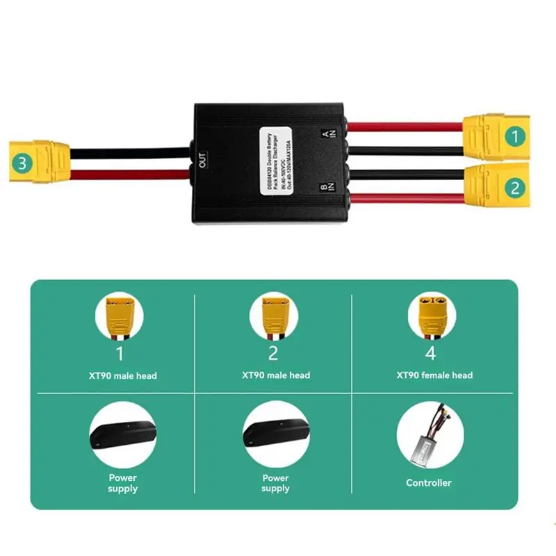 ABLB-E-Bicycle Module 40V-100V 120A Dual Battery Parallel Module Discharge Converter Adapter Balanced E-Bicycle