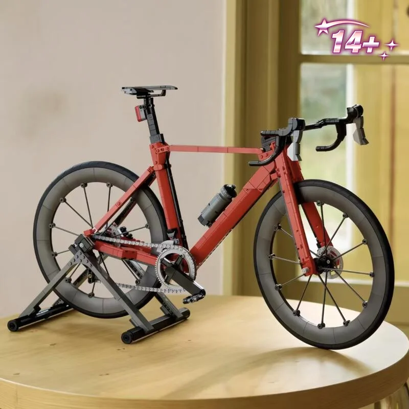 New 1015Pcs Road Racing Bicycle Model Bike Building Block Assemble Puzzle Model For Holiday Ornament Gifts view 2