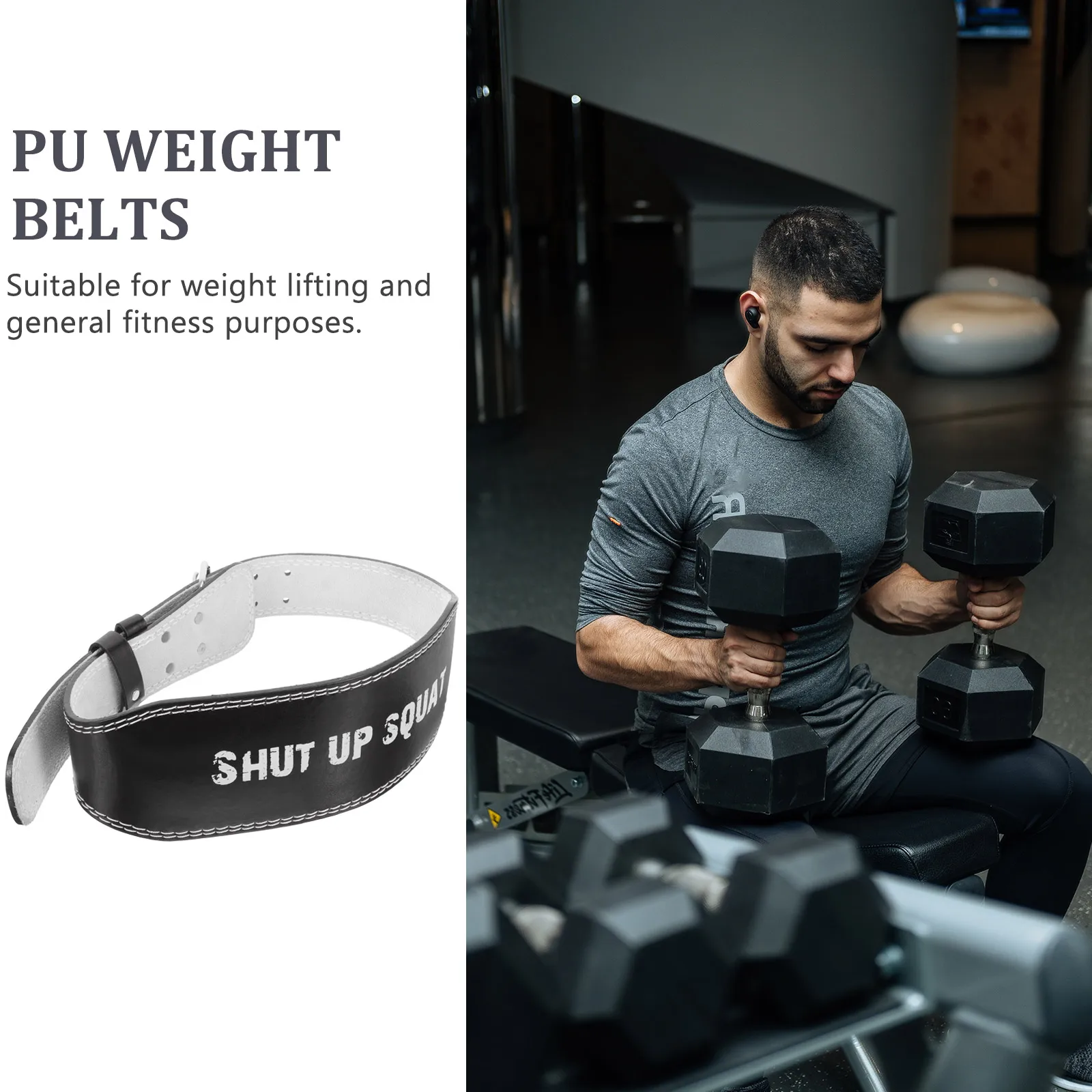 

Pu Weight Lifting Belt Powerlifting Back Support Gym Bodybuilding 120Cm Thick Wide Steel Buckle Double Stitched Durable Fitness
