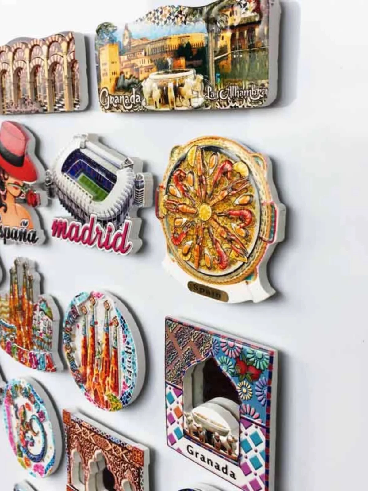 All over Spain tourist attractions punch the landmark building memorial crafts magnetic refrigerator sticker