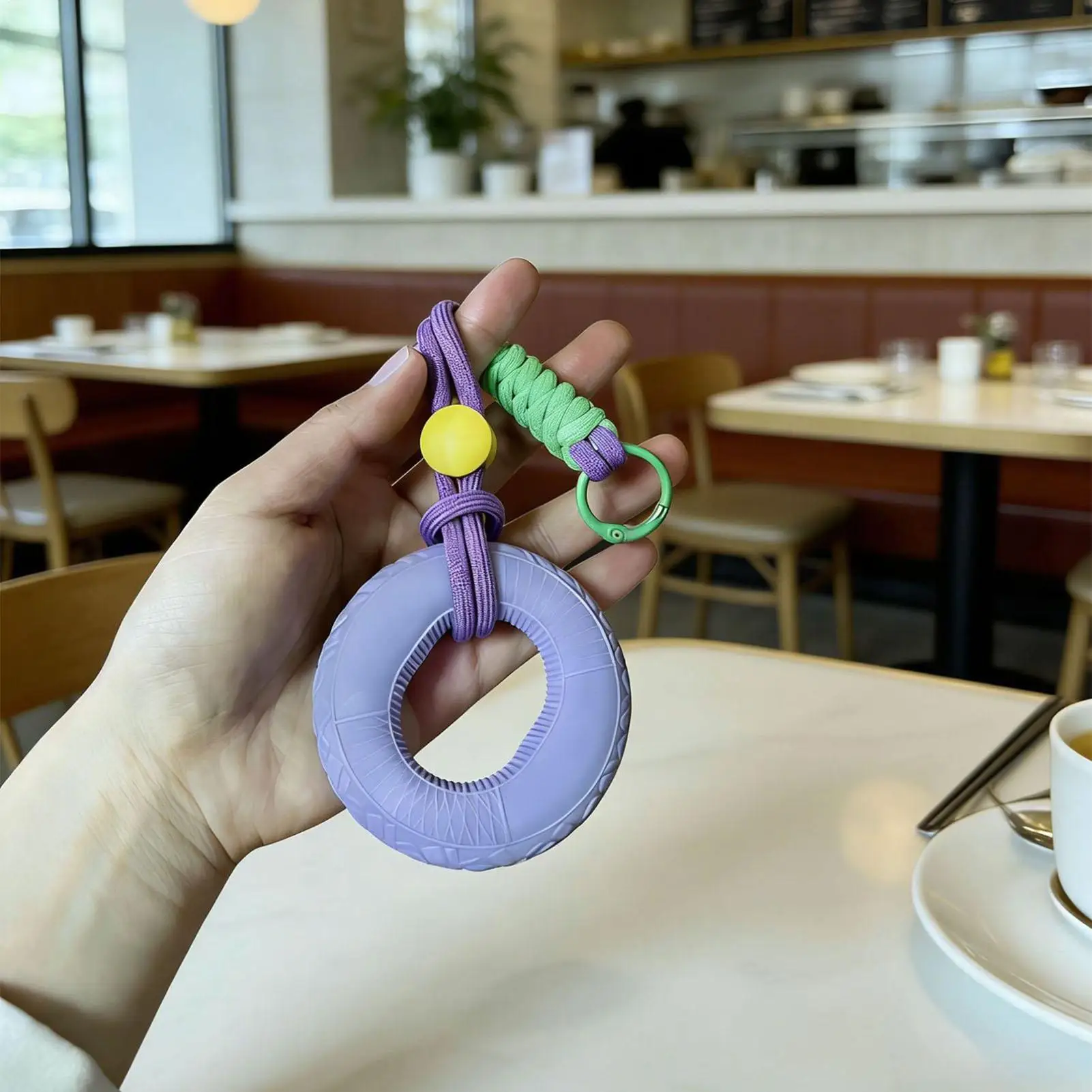 Silicone Hand Grip Ring Fidget Keychain Carabiner Lanyard Portable Hand Trainer Key Chain Arm Strength Training Finger Exercise