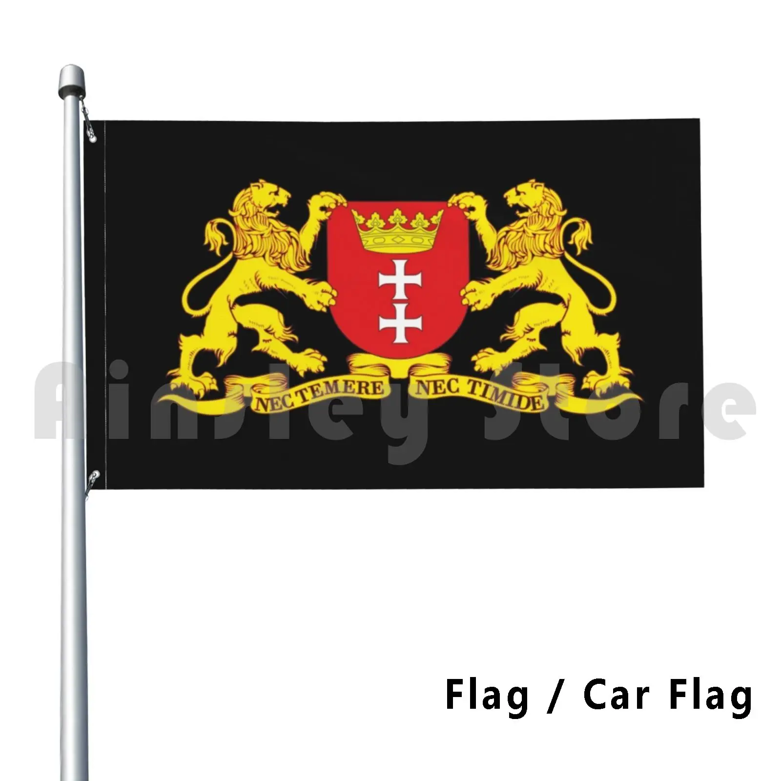 Flag Car Flag Gdansk City Seal Coat Of Arms Hat Polska Poland Polish Polski Travel Eagle Flag Warsaw