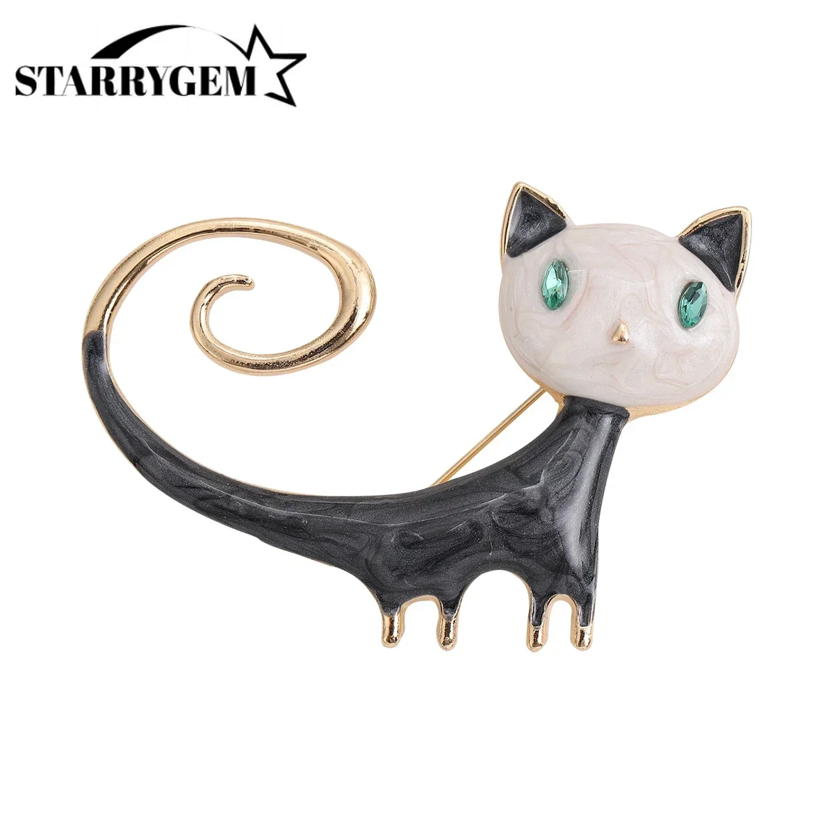 Enamel Cat Brooches for Women Cute Cartoon Kittle Pins Office Party Friend Gifts Jewelry Accessories