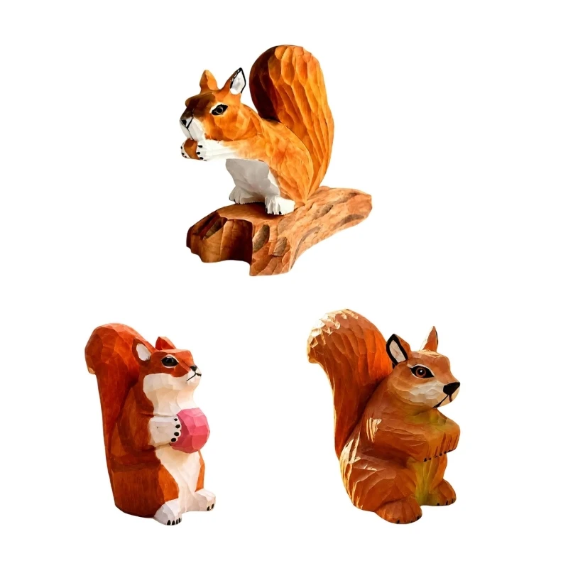 Dekorative Eichhörnchenfigur mit warm bemalten Walddetails 3XUF – Detail 1