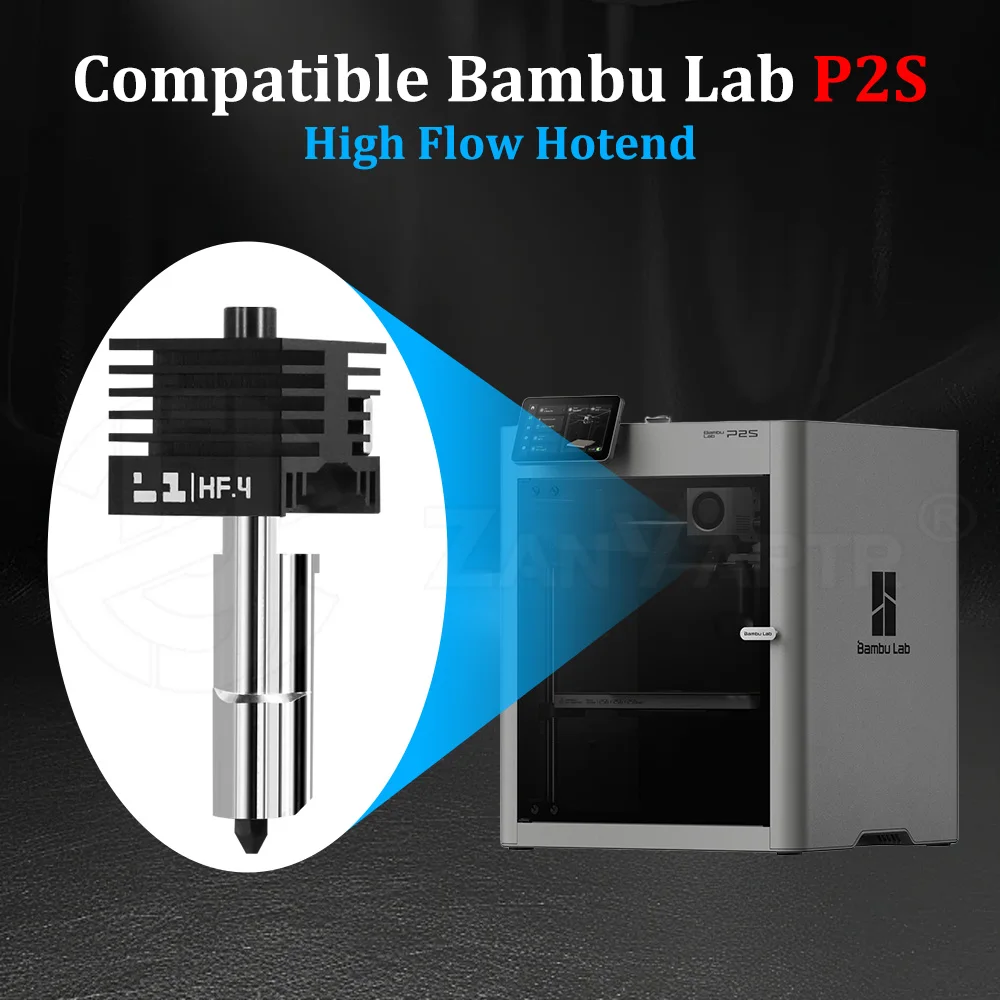 P2S Hotend لمختبر بامبو P2S قياسي/عالي التدفق Hotend جودة عالية طباعة سريعة دقيقة فوهة قابلة للإزالة 0.2 0.4 0.6 0.8