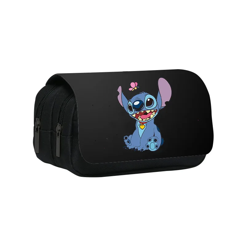 Anime Stitch Cartoon Flap Pen Bag scatola di cancelleria matita astuccio per matite di grande capacità regalo per borsa da scuola per studenti primari e secondari