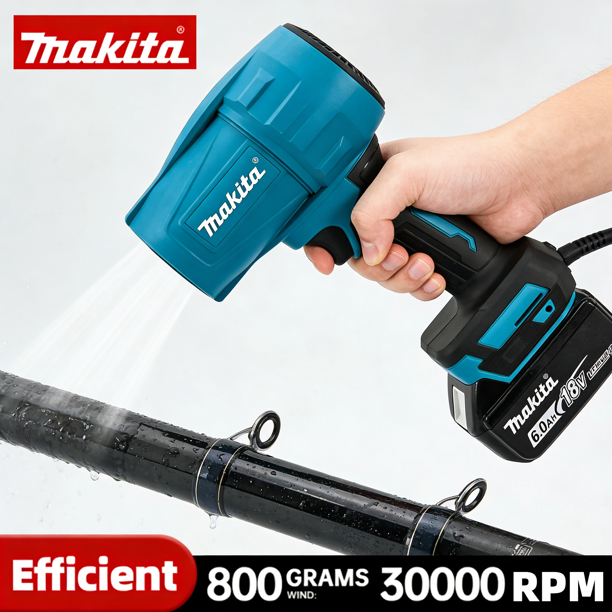 

Makita 18V 30000RPM Violent Blower Turbo Jet Fan Electric Air Duster Turbo Rechargeable with Light Car Cleaning Tool High Speed