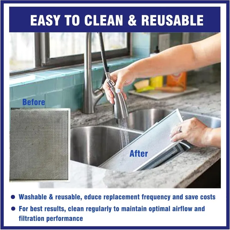 

Y59A For Broan QP130 QP130BL QP130BLC 4-Piece BPPFA30 Range Hood Grease Filter Replacement Aluminum Mesh Grease Vent Filters