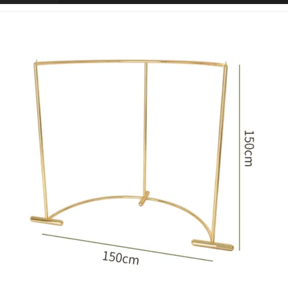 Stainless steel titanium gold hanger children's store in the island table arc display shelves