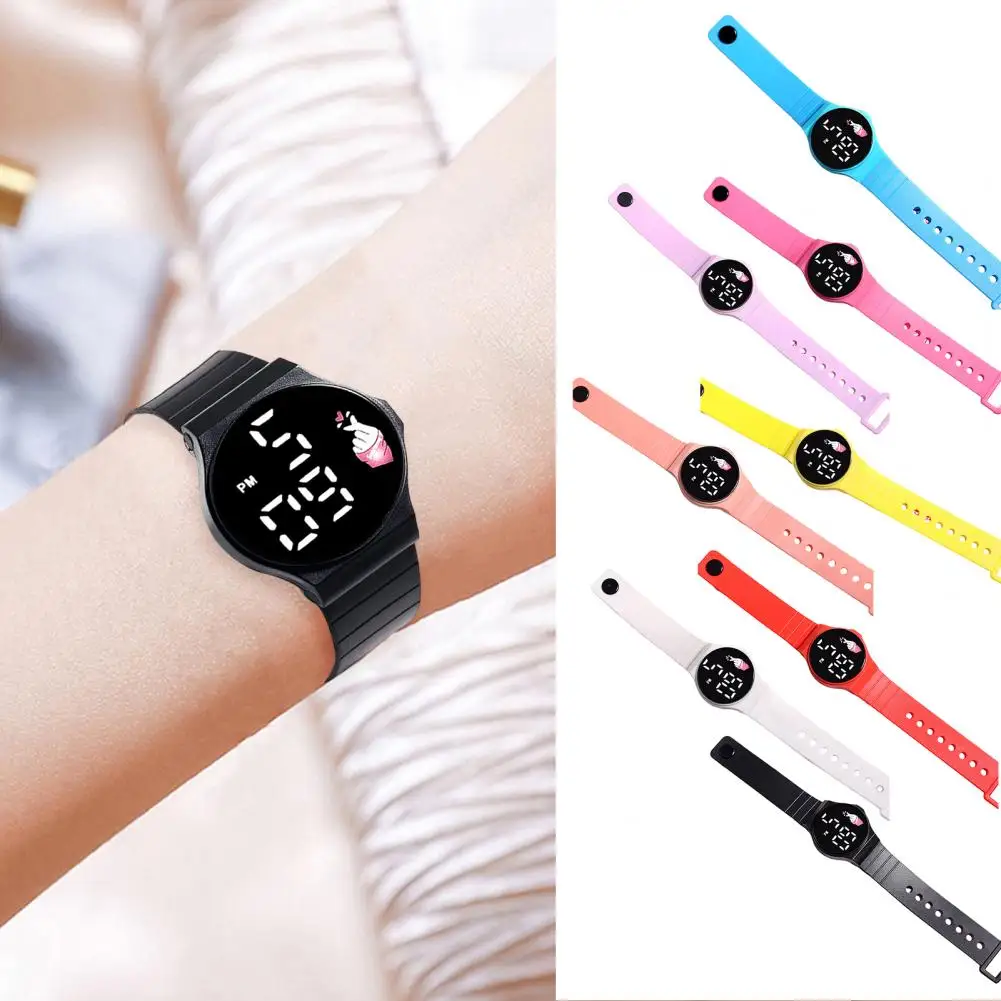 

Fashion Digital Watch High Accuracy Electronic Watch LED Display Gift Single Color Children Wrist Watch