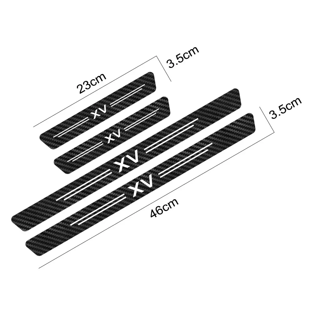 4PCS Car Style Door Sill Threshold Stickers Decals Auto Decor Accessories For Subaru Forester XV Outback Legacy WRX BRZ Ascent