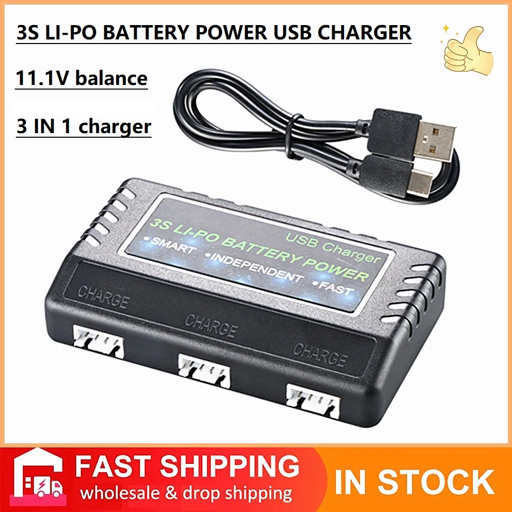 

11.1V Lipo/Li-ion Battery Charger for RC Car 16207 16208 16209 16210 H16 V950 3S 11.1v USB Charger/ 3 in1 Balanced Charger Case