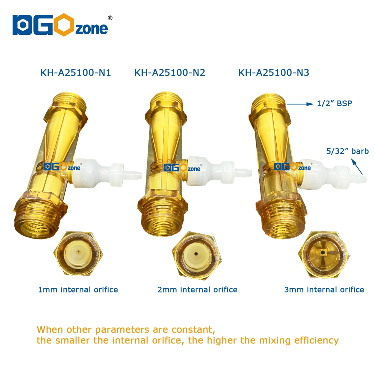 Inyector de Fertilizante Venturi de 1/2" PVDF con Rosca para Riego Agrícola, Accesorio de Riego para Invernadero, Inyector de Ozono KH-A25100-N3