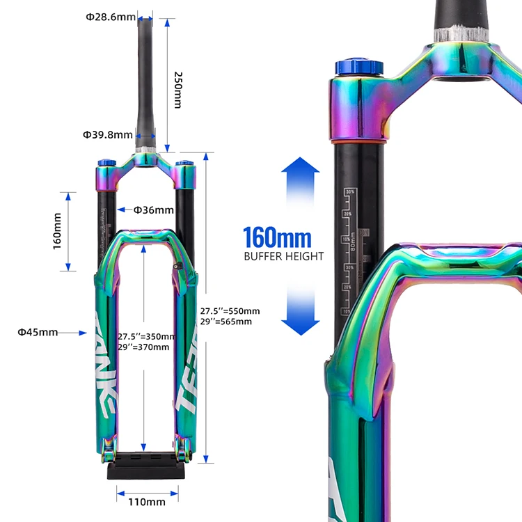 Aluminum Alloy 15mm Thru Axle Air Suspension Front Fork 27.5/29 Inch MTB  For Enduro/XC/AM/FR