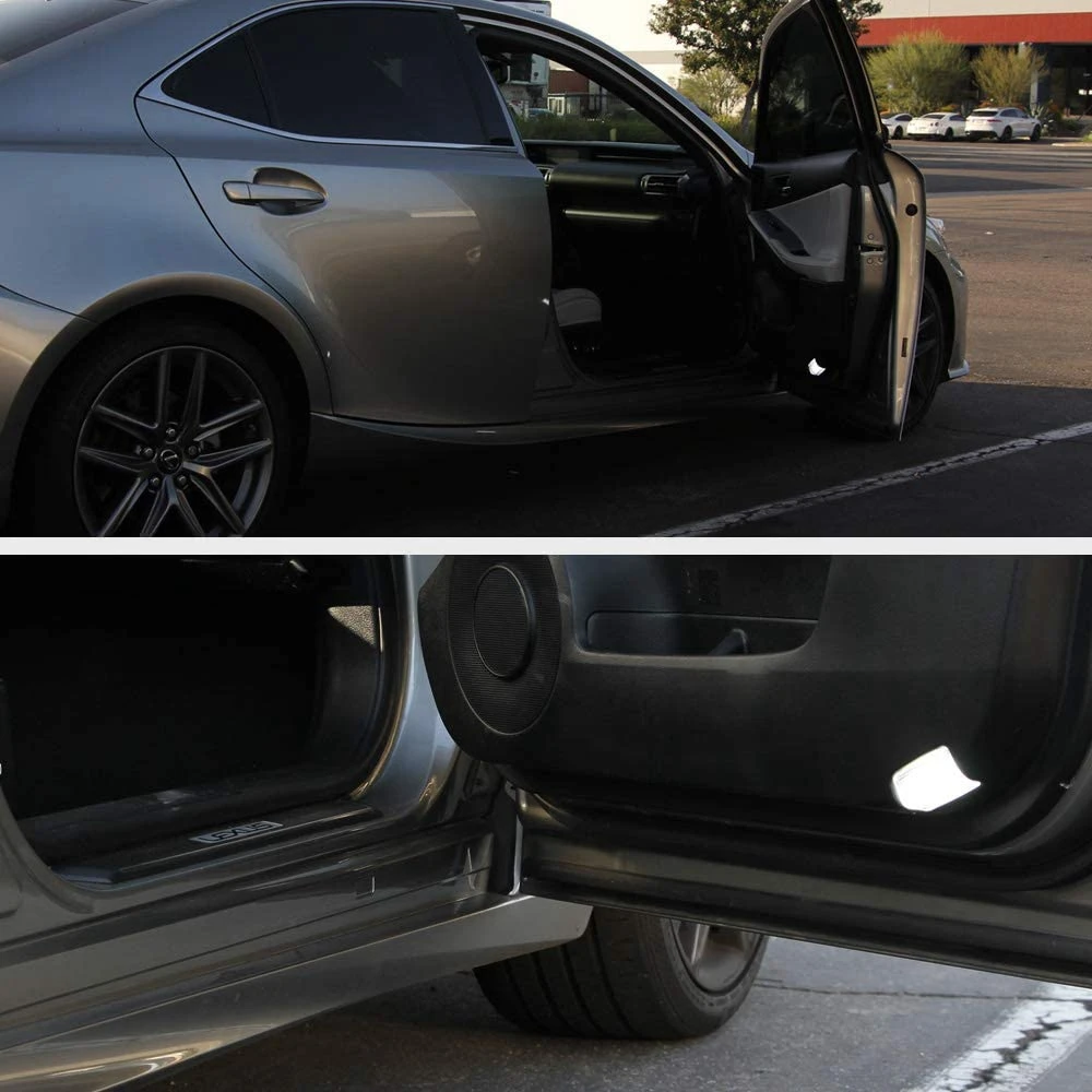 مصباح ليد لباب المجاملة لتويوتا لاند كروزر السلسلة ، + 2 * برادو MK4 J150 لكزس 240 IS250 ، أبيض ، 2 *