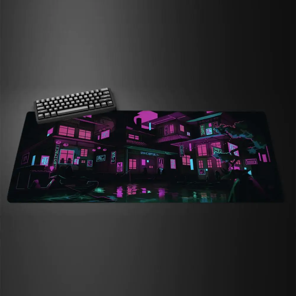 Art Neon City Pattern Mouse Pad 900x400MM Large Gaming Mousepad Keyboard Gamer Rubber Anti-wrinkle Anti-Slip Bottom Desk Mat