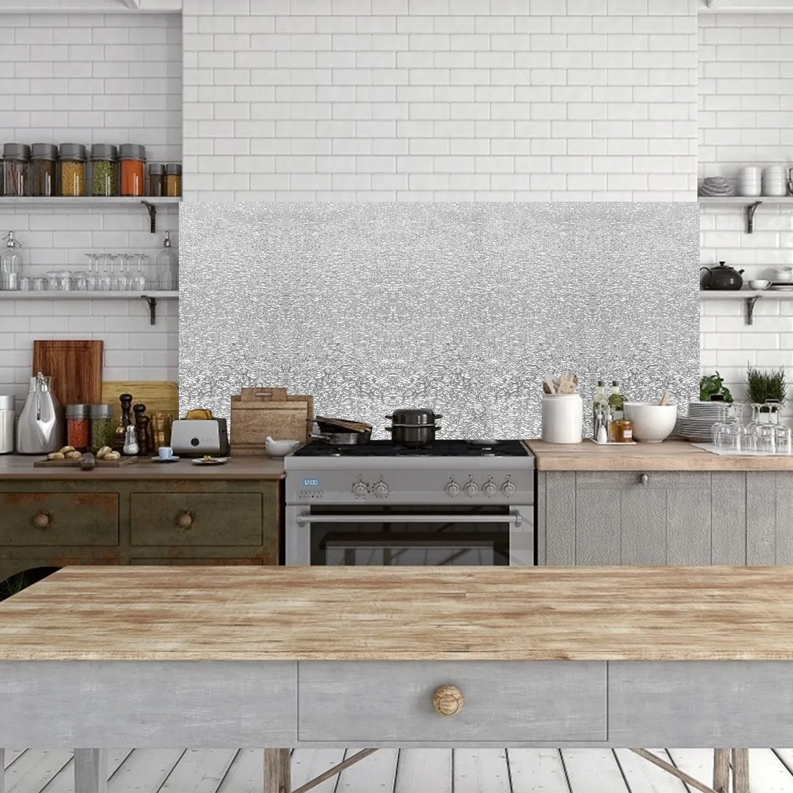 1 Roll Waterproof Oil Proof Wall Sticker for Kitchen Backsplash Stove Countertop Cooking Bench Easy Peel Adhesive Decal Self