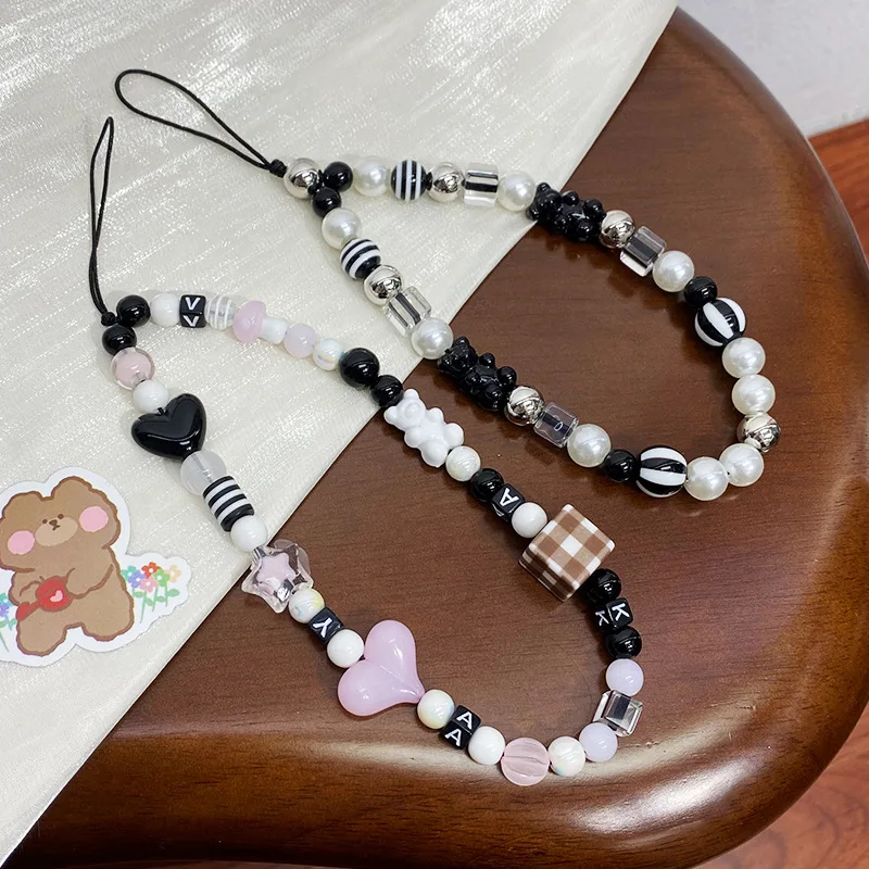 Star Heart Butterfly Pearl Beaded Phone Chain Hanging Cord Charms Phone Case Strap Summer Handmade Mobile Lanyard Jewelry Gifts - náhled 5