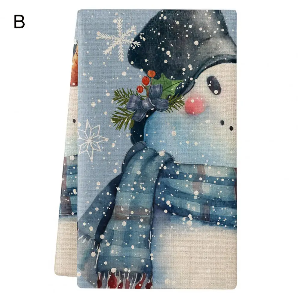 Kitchen Towel Holiday Themed Towel Super Absorbent Christmas Kitchen Towels Snowman Gnome Snowflake Tree Soft for 60x40cm