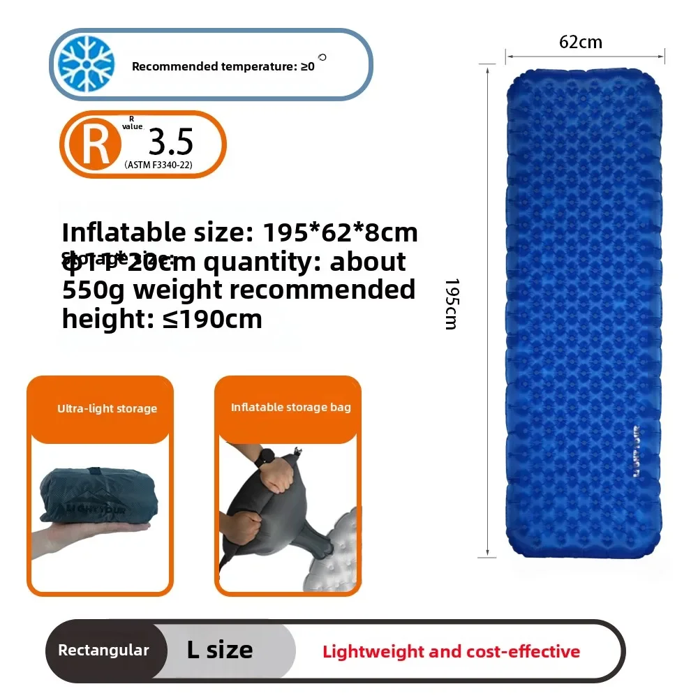 Light Tour R7.5/R3.0 Camping Opblaasbaar Matras Outdoor Draagbare Slaapmatje Ultralight Wandelmat met Opblazen Airbag