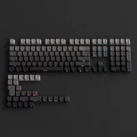 Teclas con estampado lateral degradado de perfil OEM, teclas PBT de doble disparo para teclado mecánico de jugador, teclas negras y grises