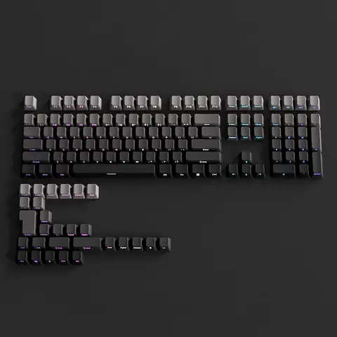 OEM Profile Gradient Side Printed Shine Through Keycaps PBT Double Shot Keycap For Mechanical Gamer Keyboard Black Gray Key Caps