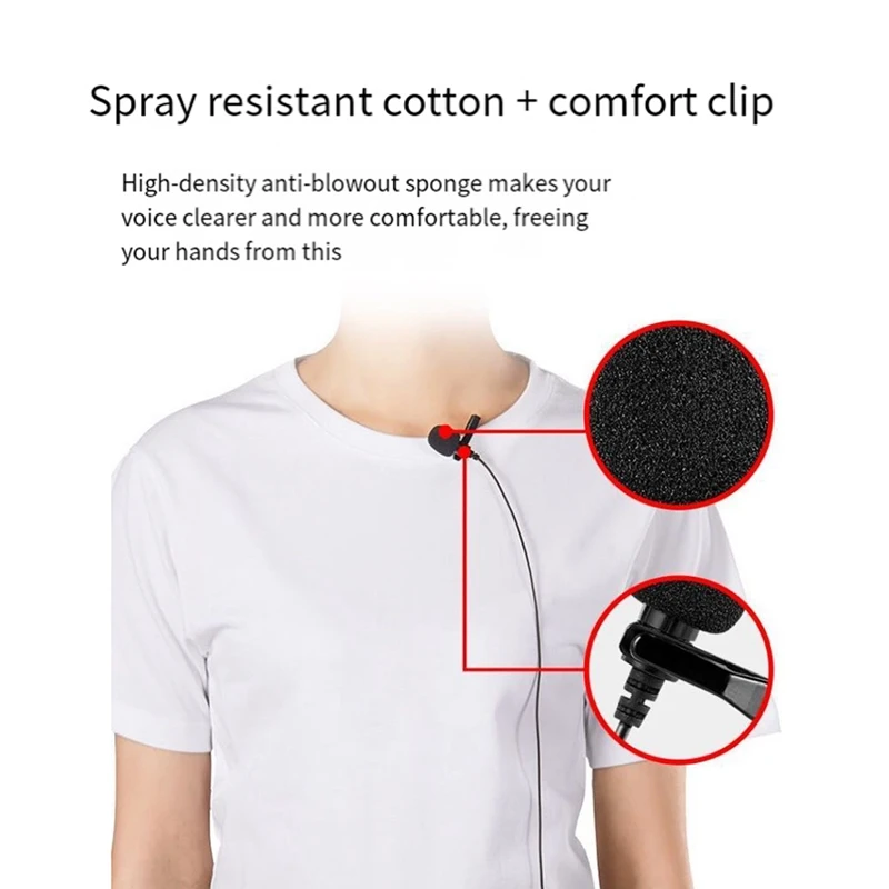 Microphone Lavalier téléphone portable vidéo en direct carte son caméra enregistrement entretien réduction du bruit Microphone, facile à utiliser C