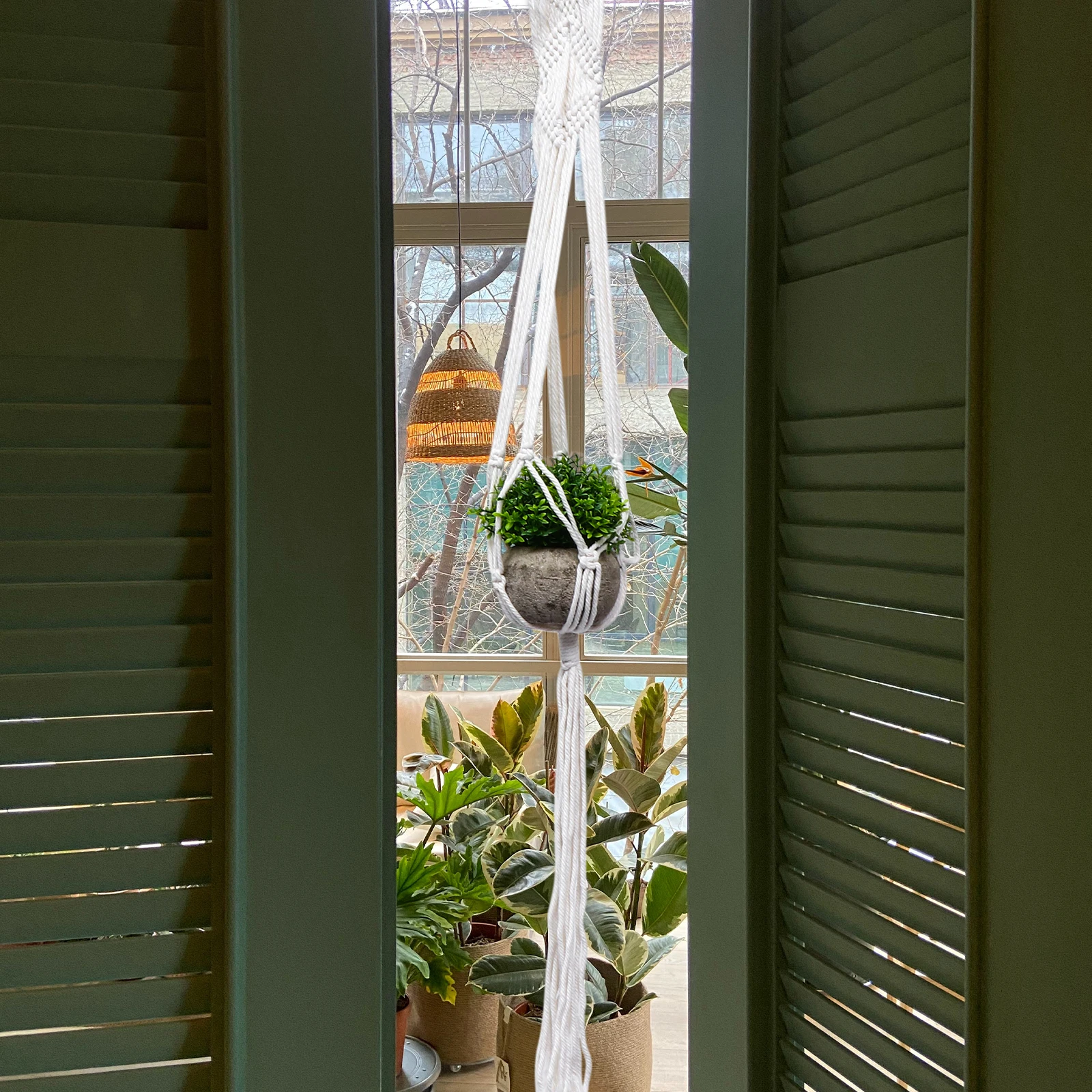 

Hanging Flowerpot Net Bag Cotton Rope Planter Basket Durable Decor Wall Hanging Plant Holder Gardening