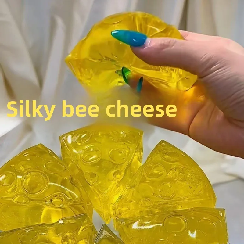 Jouet Squishy en forme de fromage, transparent, à montée lente, effet gelée, anti-stress, sensoriel, pour la décompression, cadeau pour enfants et adultes