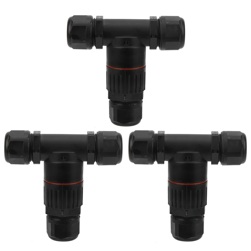 ABGH-الصناعية في الهواء الطلق سلك موصل الأوسط 3 قطعة IP68 مقاوم للماء 3 طريقة T شكل موصل كابلات كهربائية