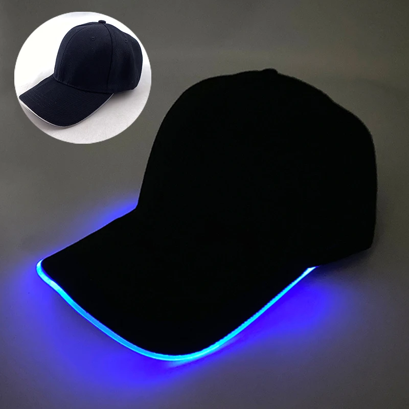 Fashion LED Glow Cap Outdoor Sport Sunshade Glowing Baseball Cap Casual Adjustable Hat Outdoor Hip Hop Hat Party Glowing Hat