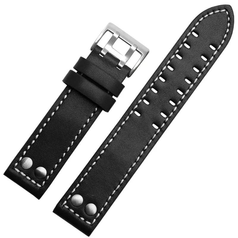 Genuine Leather Watch Strap for Hamilton Khaki Naval Aircraft Field Waterproof Sweat-Proof Soft Comfortable Watchband 20 22mm