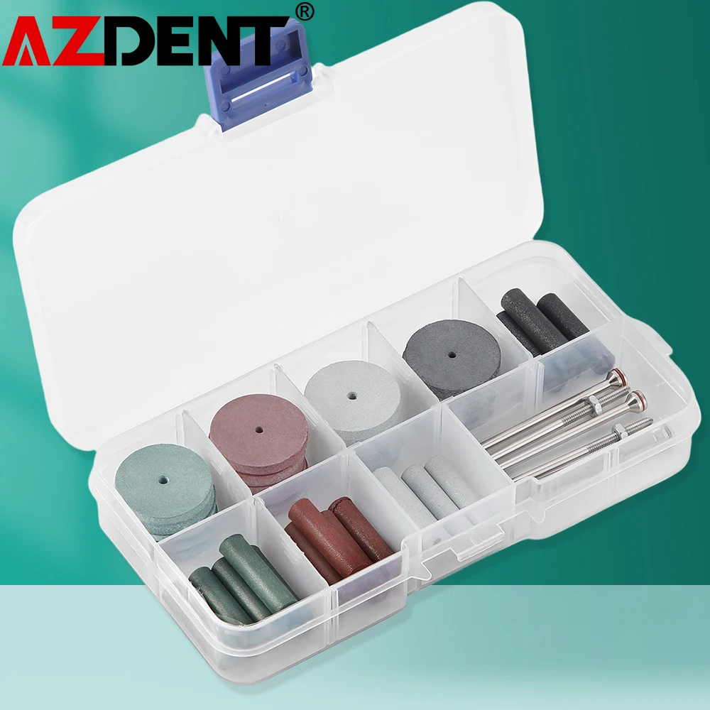 45Pcs Azdent Dental Polishing Wheels Kit Lab Beauty Silicone Rubber Polishing Wheels 5 Mandrel Shank for Hand Pieces Rotary Tool